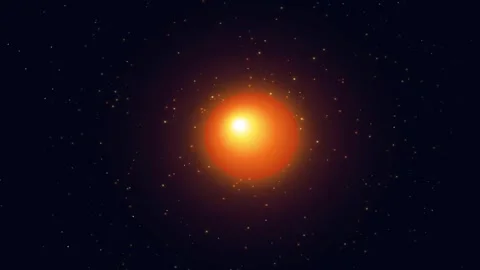 Glowing orange star, solar system star, stellar animation, cosmic sun, glow.. Stock Footage 343507595