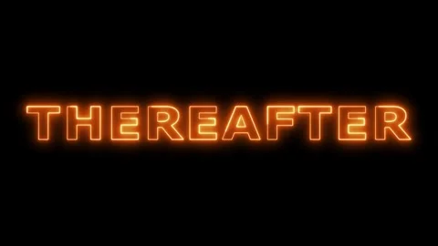 Glowing orange text thereafter on black background. Vidéo 332533745