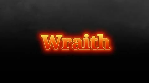 Glowing orange text wraith displaying against dark moody background motion Stock Footage 343812431