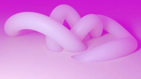 Glowing orange torus knot with complex intertwining curves and glass effects. Stock Illustration