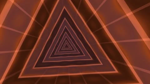 Glowing Orange Triangle Tunnel Abstract Background Stock Footage 340495244
