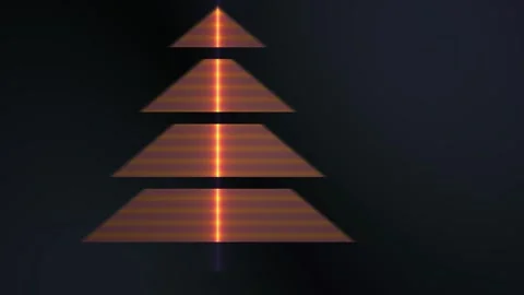 Glowing orange triangular structure on dark background. Stock Footage 336700189