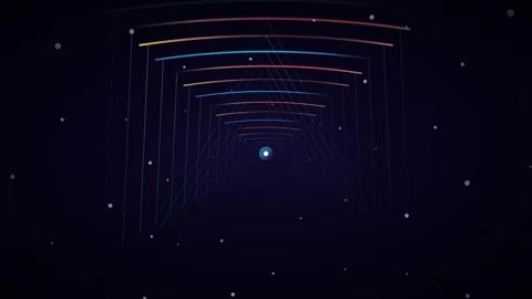 Glowing Orb Geometric Line Tunnel Loop - Sci-Fi Warp Star Background Stock Footage 341563398