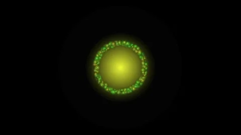 Glowing Orb with Organic Green Ring Motion Background 库存影片 342817473
