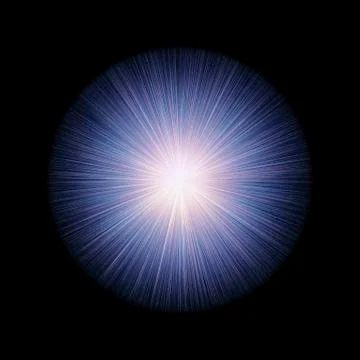 Glowing Orb With Rays Of Light Isolated On Black Background Stock Illustration