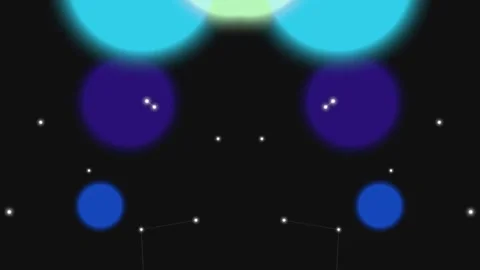 Glowing orbs and constellations on black background 스톡 동영상 331644049