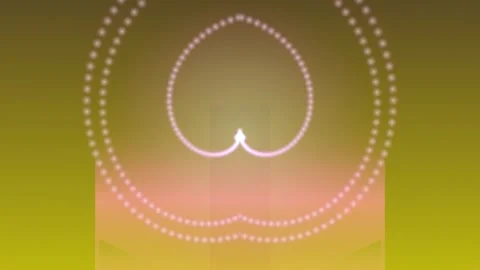 Glowing orbs and flame shape motion an abstract video loop featuring a central p Stock Footage 330529750