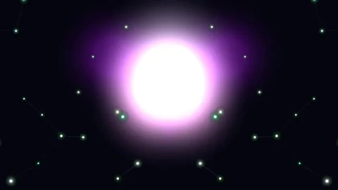 Glowing orbs connected by lines in an abstract purple background Stock Footage 331644108