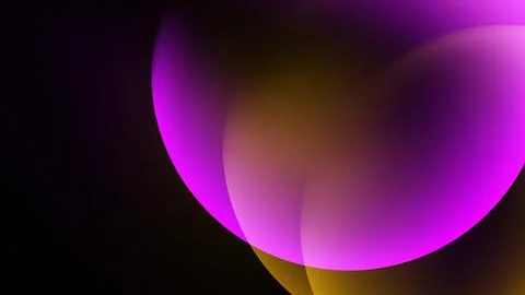 Glowing orbs on deep black backdrop, widescreen vector background Stock Illustration