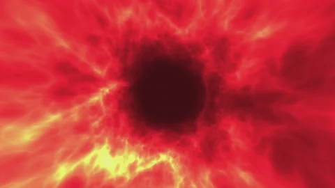 Glowing Organic Vortex Spinning Animation Loop Red Stock Footage 144670071