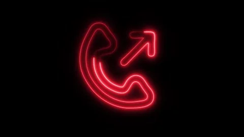 Glowing Out Call Icon in HD Video Neon Animation Stock Footage 304555507