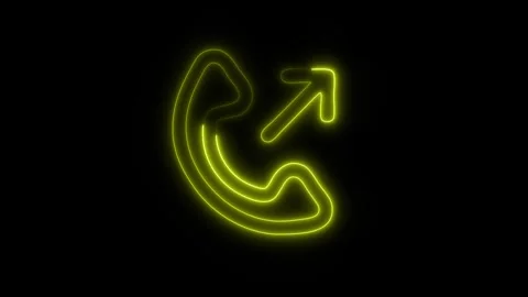 Glowing Out Call Icon in HD Video Neon Animation Vidéo 304555510