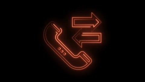Glowing outgoing and incoming call symbol animation on black background Video stock 322975648