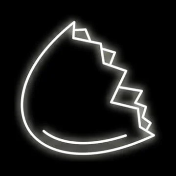 Glowing outline of broken egg shell minimalist design Stock Illustration