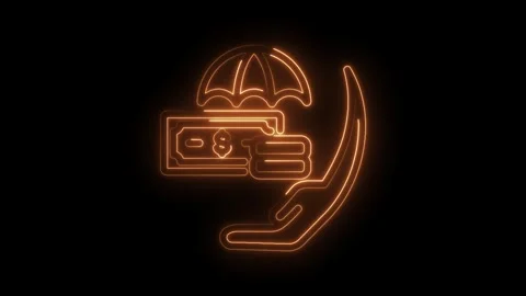 Glowing outline of financial security concepts with currency under protecti.. Stock Footage 346007406