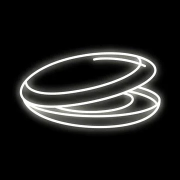 Glowing outline form representing abstract mollusk shell Illustrazione stock