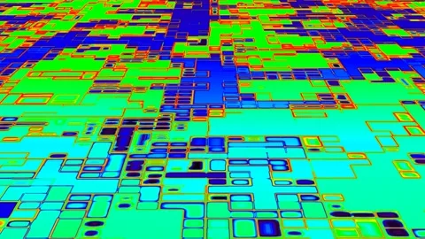 Glowing Outline Mosaic  Rectangle Upward Motion Graphic Animation Video Stock Footage 312657778