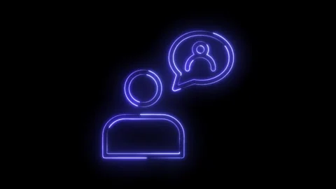 Glowing outline of a person with speech bubble suggesting communication Stock Footage 322986657