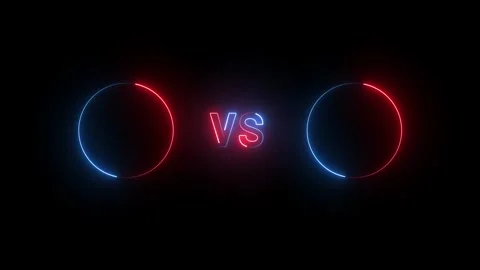 Glowing outline set against Circle with "VS" icon features animation Stock Footage 320836714