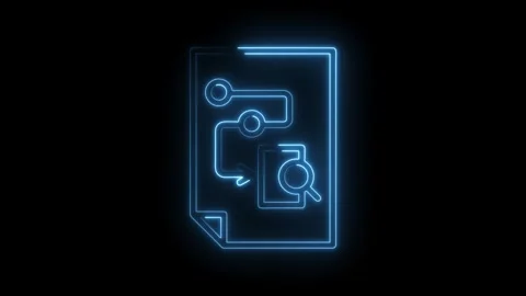 Glowing outline of strategy document illustrating business process workflow.. Stock Footage 312319254