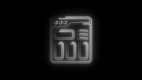Glowing outline of web browser interface concept for web design and develop.. Stock Footage 308178182