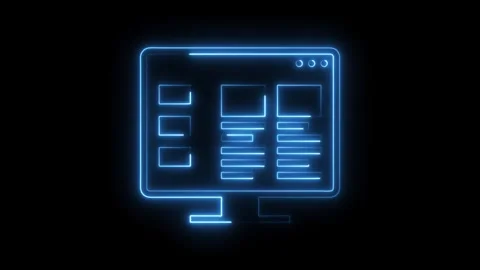 Glowing outline of website content on a desktop monitor screen ui ux develo.. Stock Footage 308285588