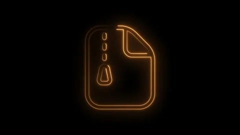 Glowing outline of zip file icon animated in a modern futuristic style on b.. Stock Footage 314545139