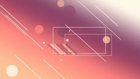 Glowing outlined rectangles hover on a magenta to orange gradient with diag.. Stock Illustration