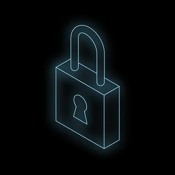 Glowing padlock symbolizing security in digital world Stock Illustration