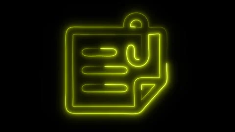 Glowing Paper Note Icon in HD Video Neon Animation 库存影片 304555542