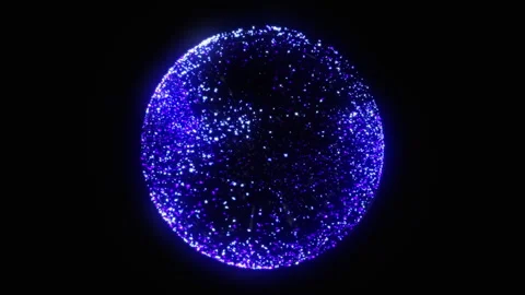 Glowing particle 3d sphere in the Universe. Abstract glittering energy orb Stock Footage 275272879