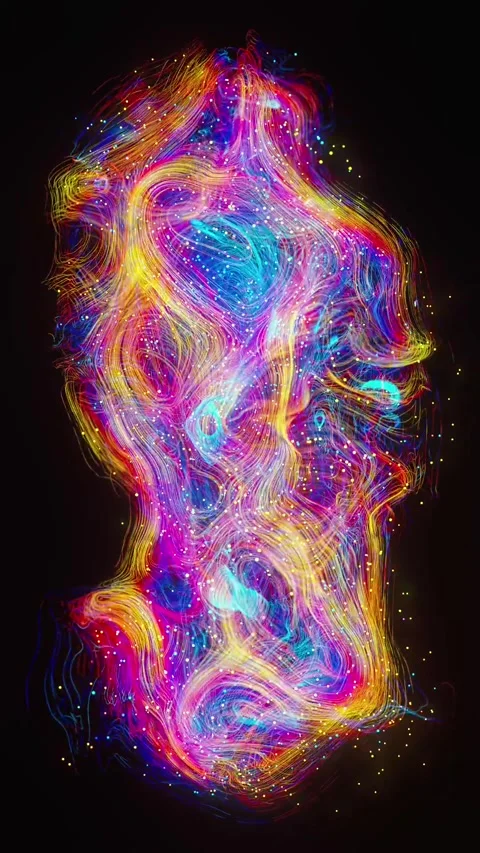 Glowing Particle Are Forming Cloud On Black Background Stock Footage 249054600