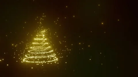 Glowing Particle Christmas Tree Stock Footage 281133605