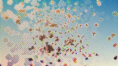 Glowing Particle Elements Structure Dissolution Stock Footage 303316309