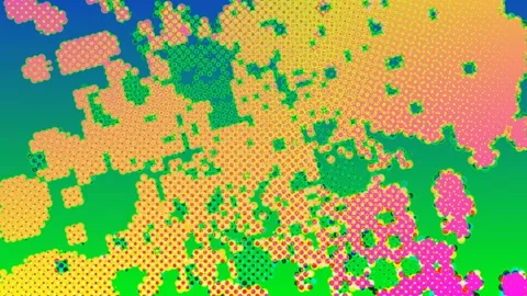 Glowing Particle Elements Structure Dissolution Stock-Footage 303316316