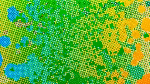 Glowing Particle Elements Structure Dissolution Stock-Footage 303316695