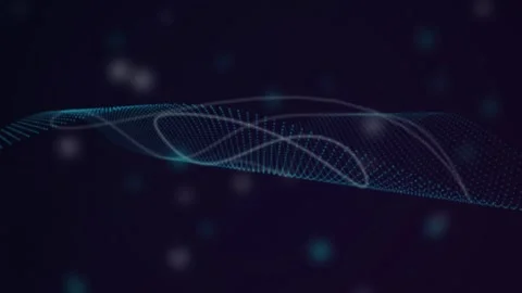 Glowing particle grid flowing vector lines seamless loop background Stock Footage 344231367