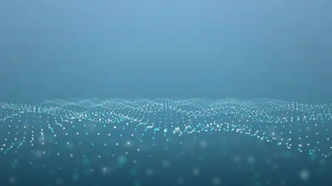 Glowing particle grid undulates in a seamless loop Stock Footage 341490251