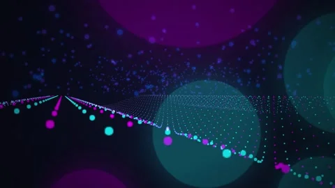 Glowing particle grid undulates in a seamless loop Stock Footage 342949206