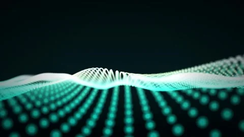 Glowing particle grid undulates in a seamless loop Stock Footage 343324671