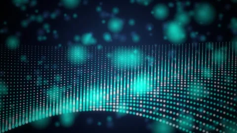 Glowing particle grid undulating seamless loop motion background Stock Footage 343627995