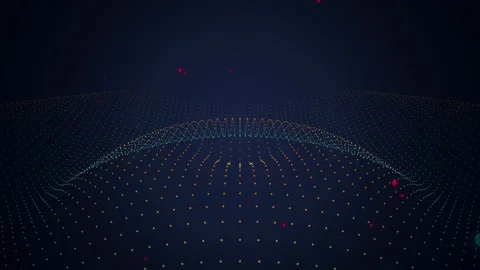 Glowing particle grid undulating wave seamless loop motion background Stock Footage 344799359