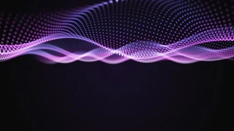 Glowing particle grid waves flow in a seamless loop Stock Footage 340957332