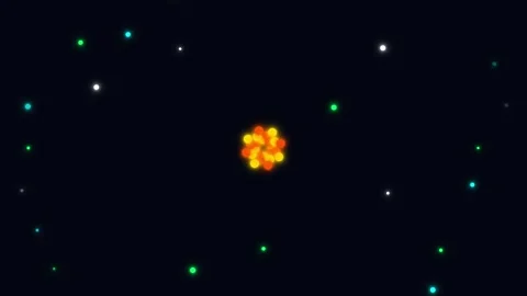Glowing Particle Nucleus Science Atomic Motion Concept Video stock 341845031