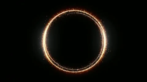 Glowing particle ring border with copy space text overlay, seamless loop, h.. Stock Footage 341429265