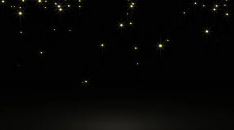 Glowing particle star in random direction with bounce on spotlight ground abs Stock Footage 65292753