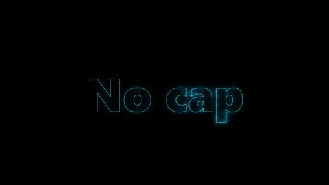 Glowing particle text animation displaying no cap phrase in three different Video stock 344647550