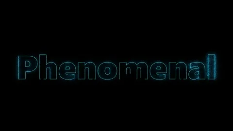 Glowing particle text animation with dynamic color changing effects with Vidéo 344714326