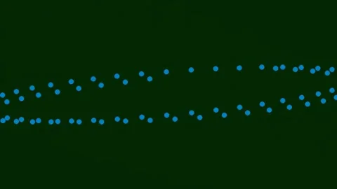 Glowing particle trail connecting abstract data nodes on dark background Stock Footage 341057239