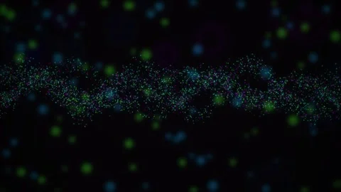 Glowing particle wave flows in a seamless loop Stock Footage 342519189